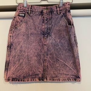 Vintage pinch acid wash mini skirt
